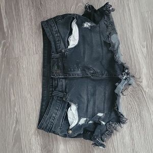 Black Jean Shorts